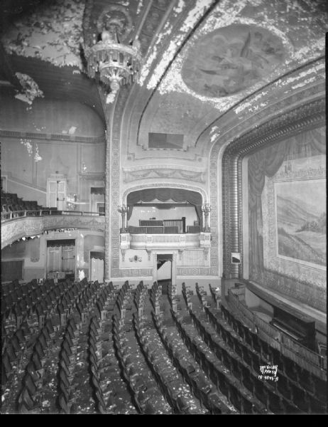 Garrick Theatre, 115 Monona Avenue. (Martin Luther King Jr. Boulevard.) Interior, side view, of the theater being remodeled.