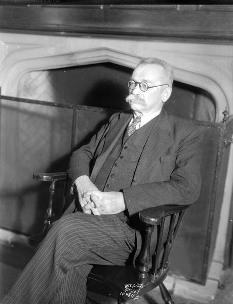 Seated portrait of University of Wisconsin history Professor Alexander A. Vasiliev.