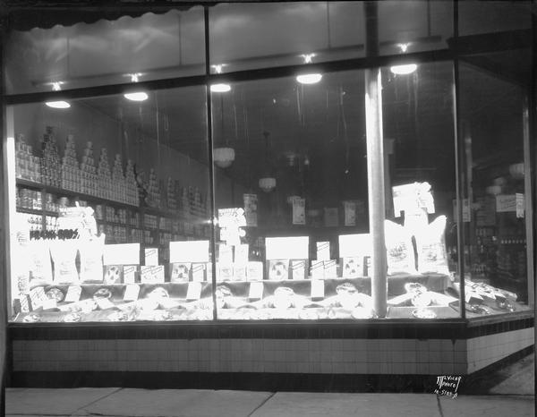 Frank Brothers Store, 609 University Avenue, Gold Medal Flour and Bisquick display window.