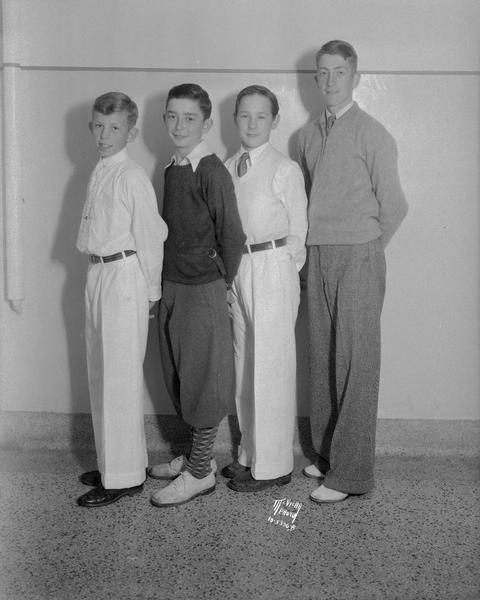 Group portrait of boy's vocal quartet at Franklin School, Lakeside Street.