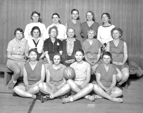 Group portrait of West High School women's soccer-baseball team (Board of Education Rec. Dept.).