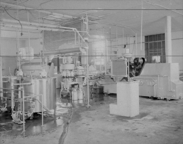 Consumer's Co-op Dairy. Interior view of bottling plant.