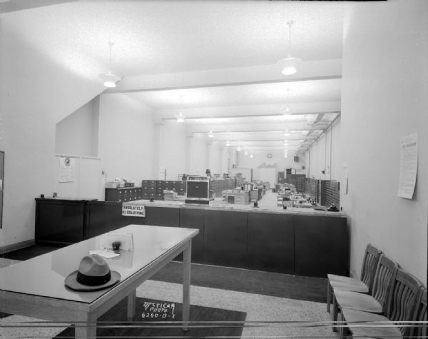 Interior view of Wisconsin Secretary of State, Automobile Operators License Division office, 117 Monona Avenue.