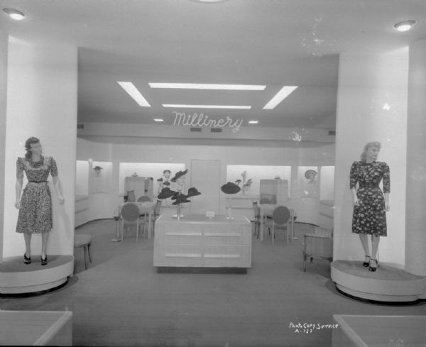 Manchester's, Inc., millinery department.