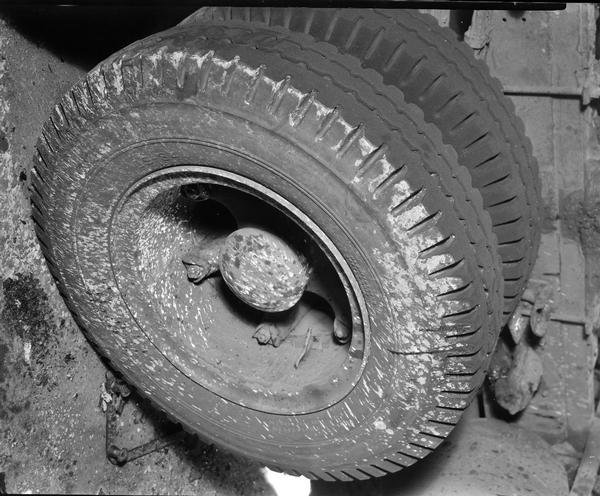Truck tires from a burned Gateway truck.