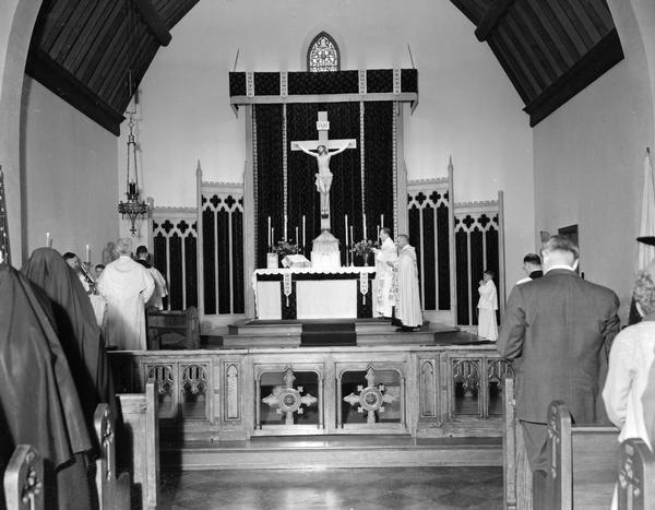 Altar of Blessed Sacrament Church, 2119 Rowley Avenue where Father Paul N. Flad is celebrating his first Mass.