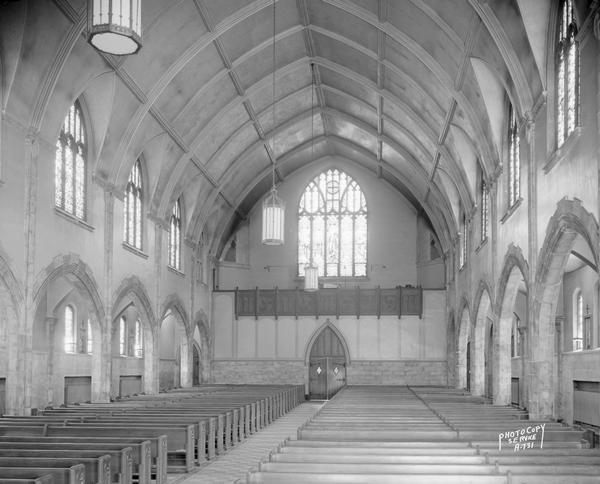 View of the sanctuary of St. Bernard's Catholic Church, 2450 Atwood Avenue, taken from the front.