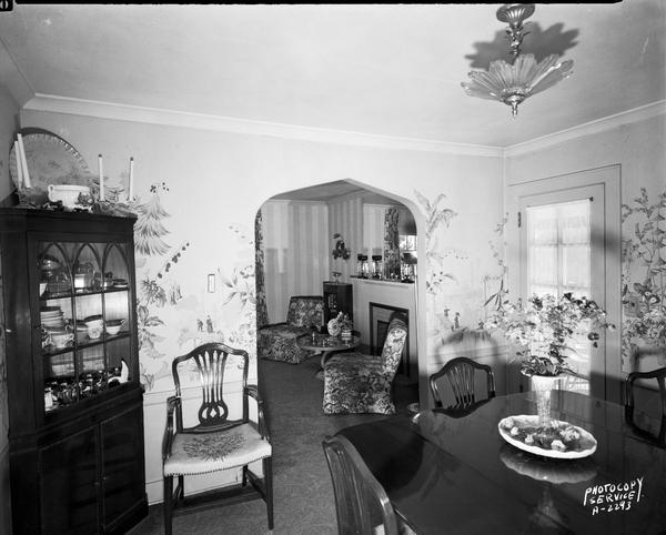 Interior view of the dining room from west corner of the Joe & Leah Rothschild residence, 3722 Nakoma Road before remodelling.