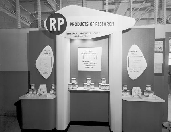 Research Products, 1015 East Washington Avenue, display featuring Jelene ointment base.

