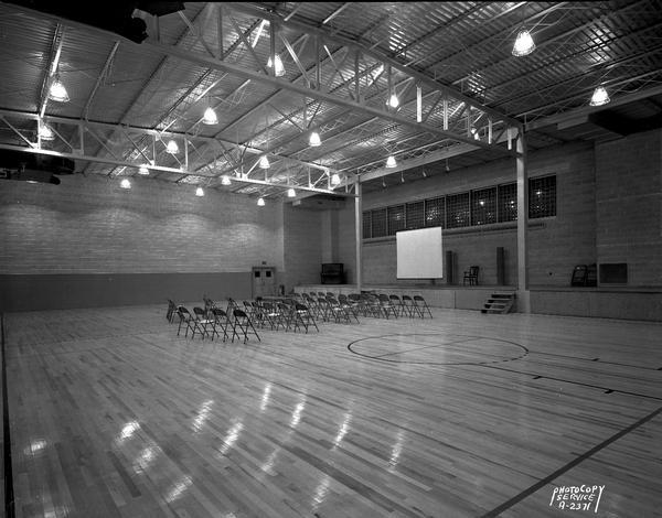 Queen of Apostles Seminary, 5810 Cottage Grove Road, gymnasium with stage.