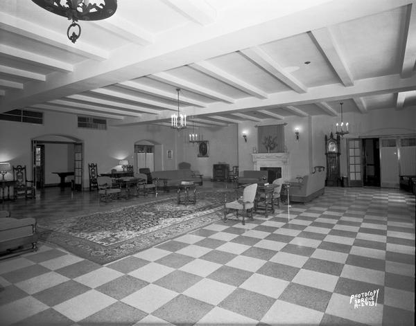Masonic Temple, 301 Wisconsin Avenue, lounge with lavish furnishings.