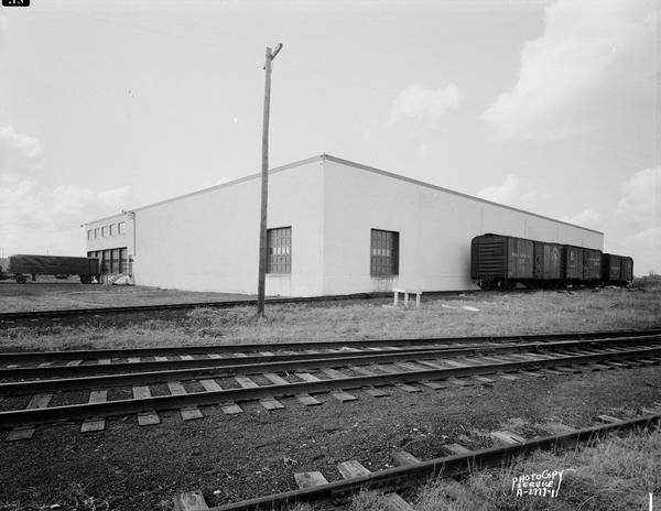Hansen Storage of Madison, warehouse, 2302 Darwin Road, showing railroad siding and truck dock.