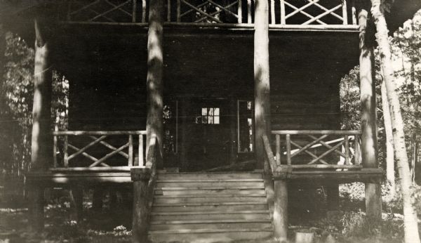 Porch on house known as Cedar Cottage, located near Grant's Point on southern Madeline Island.