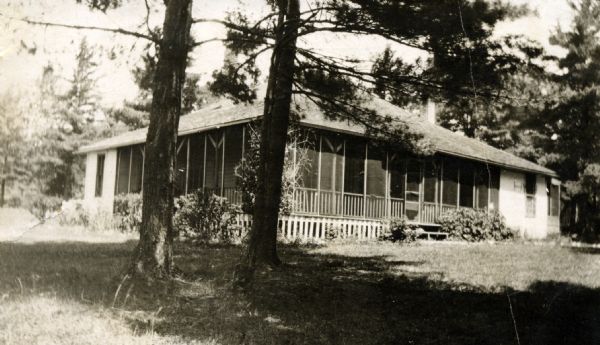 Exterior of "The Pines" at La Pointe on Madeline Island. The Pines was the the summer home of Thomas Culver, an Ashland resident.