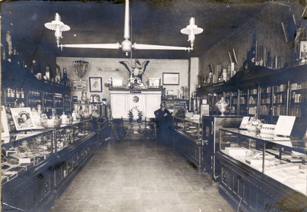 Interior view of Otto Boberg's Drugstore.