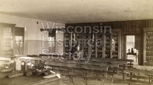 View of a University of Wisconsin pharmacy lecture room.
