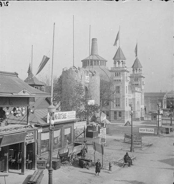Columbian Exposition; North side of Midway Pleasance viewed from Madison Avenue.
