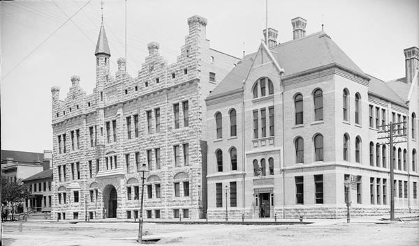 Milwaukee Central Police Station and Light Horse Squadron Armory on Broadway Street.