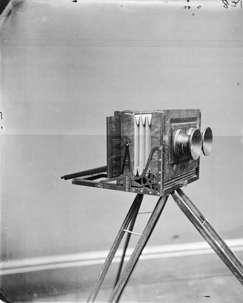 Studio work; stereograph camera of H.H. Bennett.
