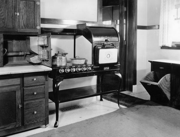 Electric stove in the rural farmhouse kitchen of Adolph Betz.