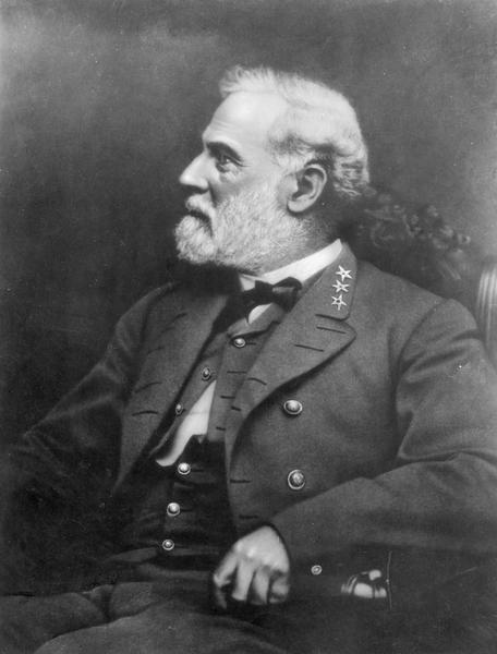 Portrait of Robert E. Lee, seated, in his later years.