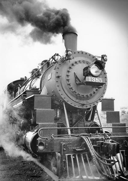 Steam locomotive No. 1385 moves along the tracks as part of the Butler Railroad Days.