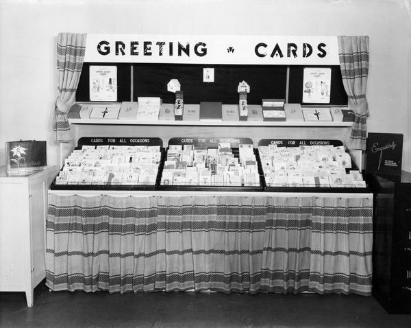 Goff's store displays greeting cards for all occasions.