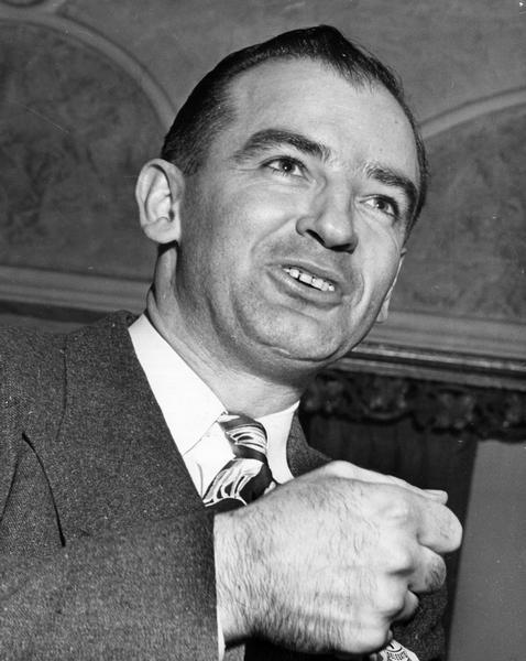 Joseph McCarthy at the time of his election victory over Senator Robert M. La Follette, Jr., in the Republican primary.