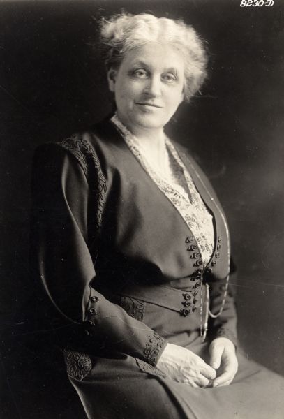 Portrait of Carrie Chapman Catt, activist and leader of the women's suffrage movement.
