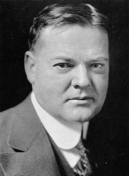 Head and shoulders portrait of Herbert Hoover, 31st president of the United States.