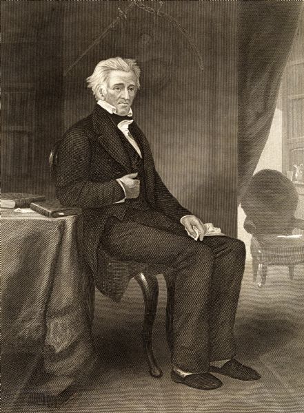 Portrait of Andrew Jackson from a daguerreotype.