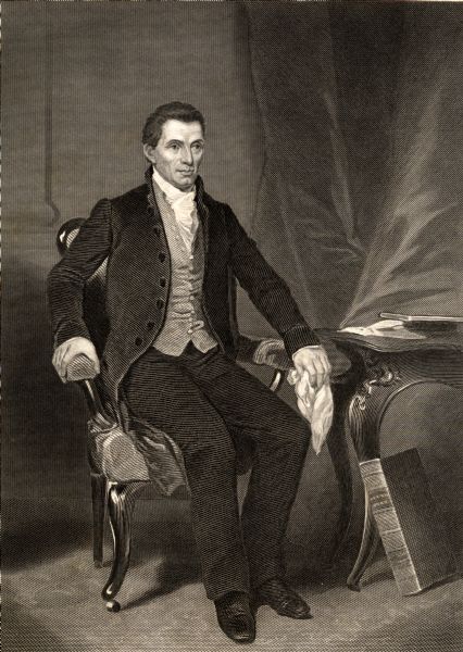 Portrait engraving of James Monroe from a painting by Alonzo Chappel.