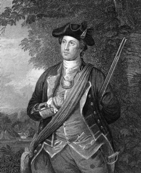 Portrait engraving of George Washington from a painting by J.G. Chapman after C.W. Peale.