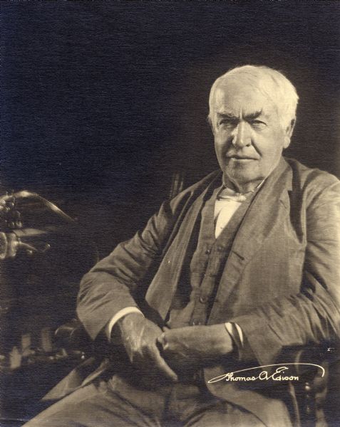 Portrait of Thomas A. Edison.