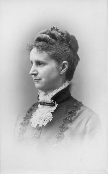 Portrait of Nettie Fowler McCormick (1835-1923), wife of inventor and industrialist Cyrus Hall McCormick (1809-1884), done by W. Kurtz.