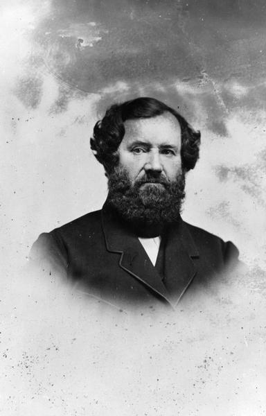 Portrait of Cyrus Hall McCormick (1809-1884). This portrait was reportedly a favorite of his wife Nettie Fowler McCormick (1835-1923). McCormick was a Chicago industrialist and inventor in 1831 of the first commercially successful reaper, a horse-drawn machine to harvest wheat. He formed the McCormick Harvesting Machine Company in 1848 to manufacture and sell his invention, and through innovative marketing techniques the Chicago firm grew into the largest farm equipment manufacturer in the United States. The company eventually became part of the International Harvester Company.