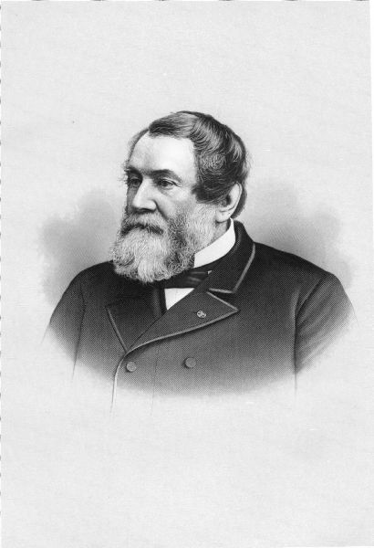 Engraved portrait of Cyrus Hall McCormick (1809-1884). McCormick was a Chicago industrialist and inventor in 1831 of the first commercially successful reaper, a horse-drawn machine to harvest wheat. He formed the McCormick Harvesting Machine Company in 1848 to manufacture and sell his invention, and through innovative marketing techniques the Chicago firm grew into the largest farm equipment manufacturer in the United States. The company eventually became part of the International Harvester Company.