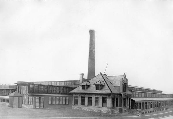 Illustration of International Harvester's Osborne Twine Mills. The Osborne Works was owned by D.M. Osborne Company until 1903, when it was purchased by International Harvester. The factory was later known as "Auburn Works."