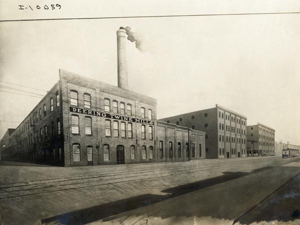 International Harvester's Deering Twine Mill. The twine mill was part of the Deering Works. The factory was owned by the Deering Harvester Company until 1902, when it became part of International Harvester Company.