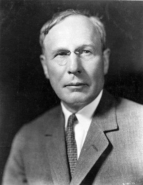 Portrait of Alexander Legge (1866-1933). Legge was president of International Harvester Company from 1922 to 1929. He was vice chairman of the War Industries Board during World War I and later appointed chairman of the Federal Farm Board by President Hoover in 1929. He became president of International Harvester again in 1931 and remained in that position until his death in 1933.