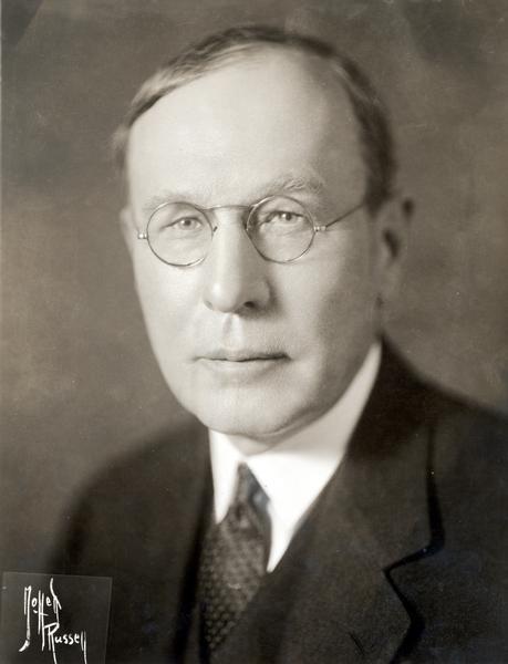 Portrait of Alexander Legge (1866-1933). Legge was president of International Harvester Company from 1922 to 1929. He was vice chairman of the War Industries Board during World War I and later appointed chairman of the Federal Farm Board by President Hoover in 1929. He became president of International Harvester again in 1931 and remained in that position until his death in 1933.