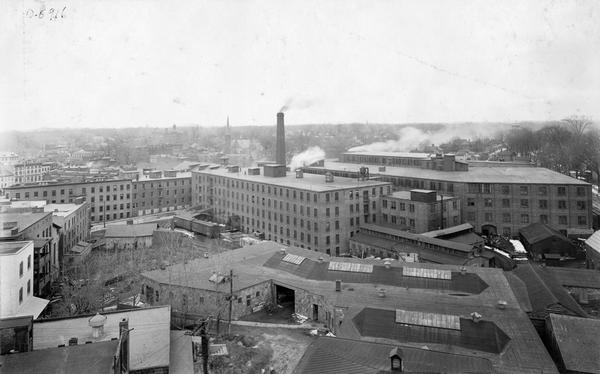 Plant No. 1 at International Harvester's Osborne Works located at 5 Pulaski Street. The factory was owned by the D.M. Osborne Company until 1903, when it was purchased by International Harvester. The factory eventually became known within the company as the "Auburn Works."