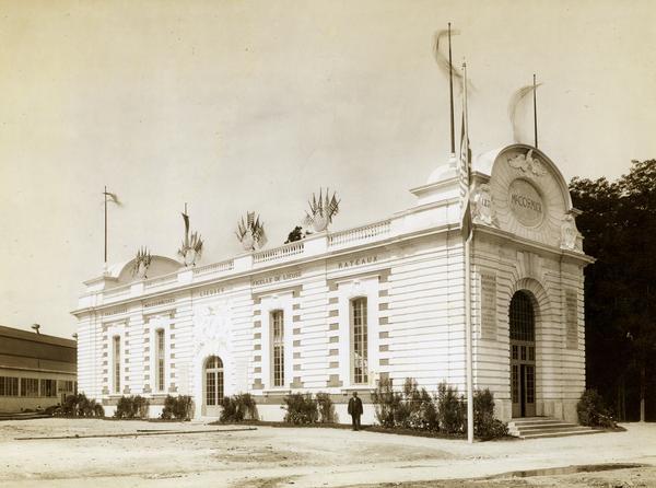 McCormick Harvesting Machine Company building at the Paris Exposition in France.