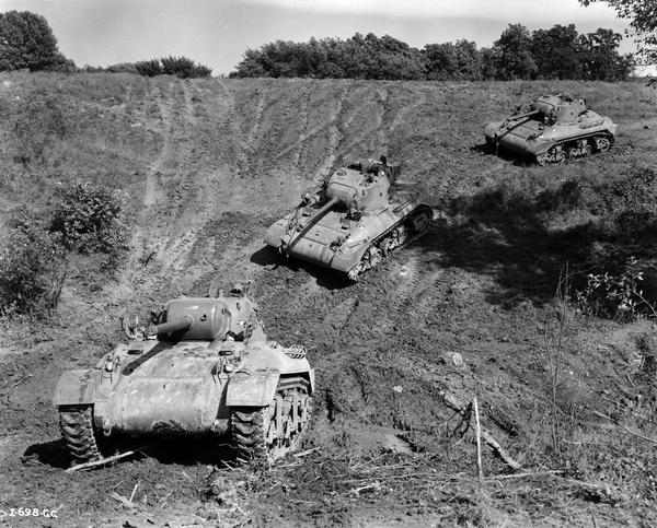 M-7 tanks built by International Harvester for the U.S. military. The tanks were produced at the Quad-Cities tank arsenal at International Harvester's Bettendorf Works. Only seven of these tanks were ever delivered to the military.