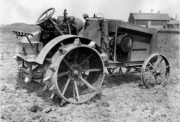 Experimental International tractor in a field.