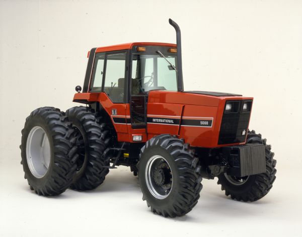 Color photograph of an International 5088 tractor in a studio.