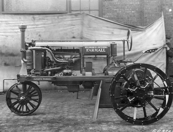 Engineering photograph of an experimental McCormick-Deering Farmall Regular tractor.