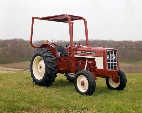 International 364 tractor in a field.