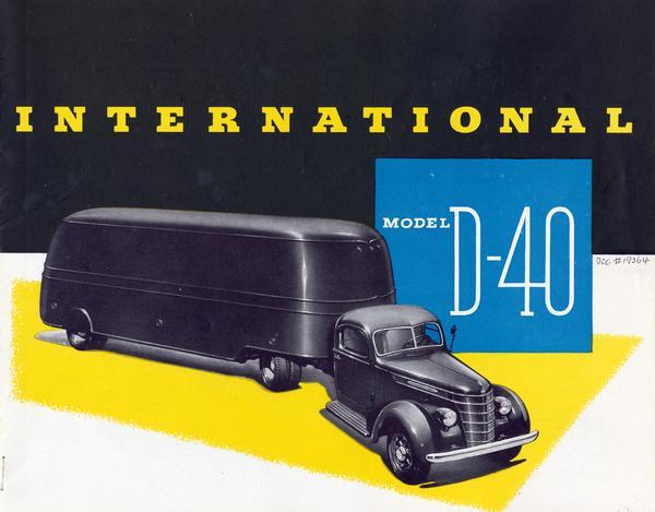 Front cover of an advertising brochure for International model D-40.