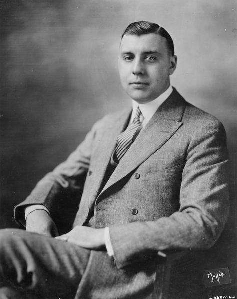 Portrait of a young John L. McCaffrey, president of International Harvester Company from 1946-1958.